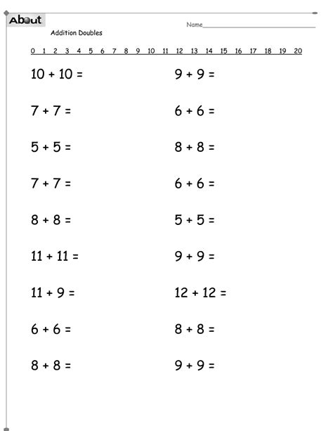 Free printable kumon english worksheets. Math Worksheets Grade 1 Adding Doubles - Sheets | Free ...