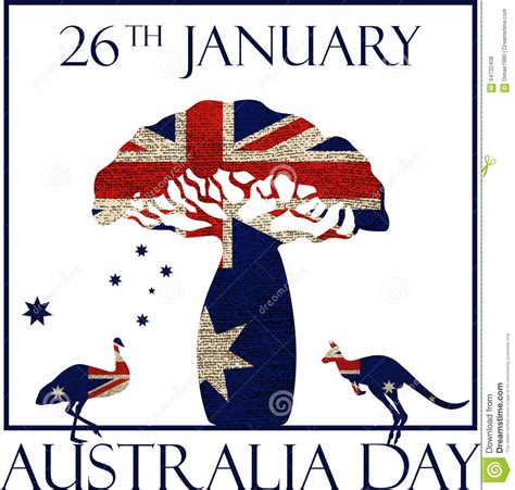 Australia day is a national public holiday on the 26th of january, the anniversary of the arrival of the first fleet in australia. Australia day poster stock illustration. Illustration of ...