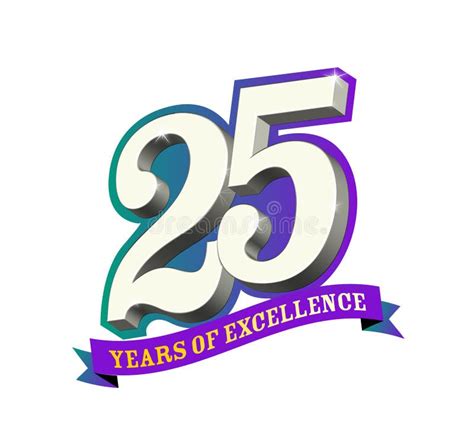 Logo Design For 25 Years Of Excellence Stock Vector Illustration Of