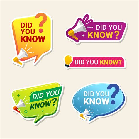 Did You Know Sticker Set 1214849 Vector Art At Vecteezy