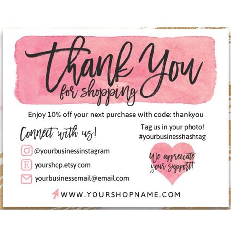 Browse Our Image Of Thank You For Shopping With Us Card Business