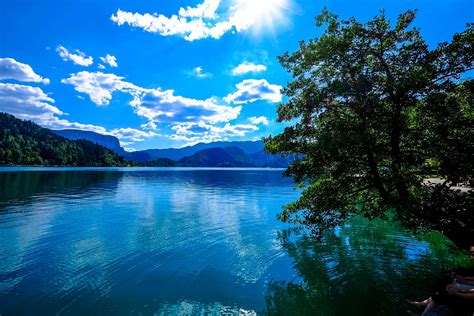 Clouds Daylight Lake Landscape Mountains Nature Outdoors Ray Of