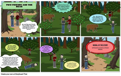 Two Friends And The Bear Story Storyboard By Cdb3cf5d