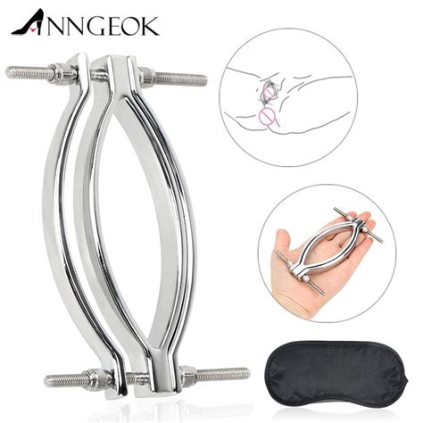 Anngeok Labia Spreader Clitoris Clamps Stainless Steel Clitoris