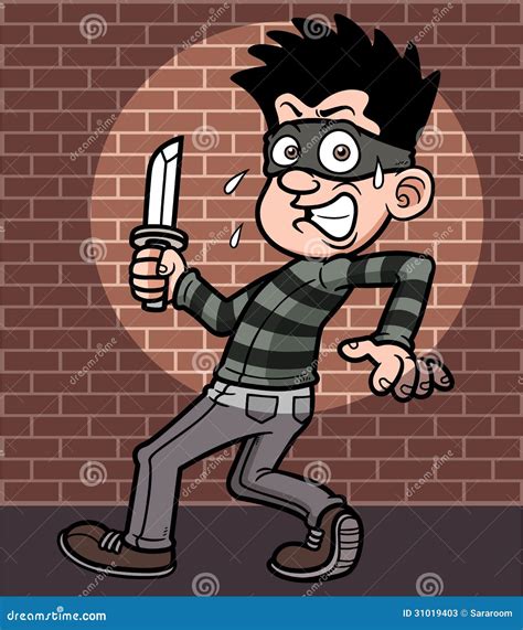 Cartoon Thief Stock Vector Illustration Of Mugger Hold 31019403