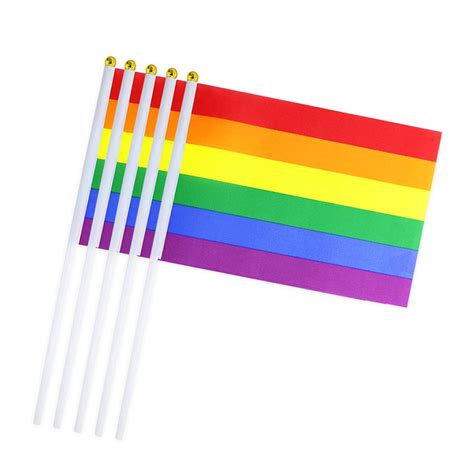 Gay Pride Flagge Regenbogenfahne Regenbogen Stick Flagge Kleine