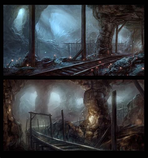 Underground Mines By Merl1ncz On Deviantart Fantasy Art Landscapes