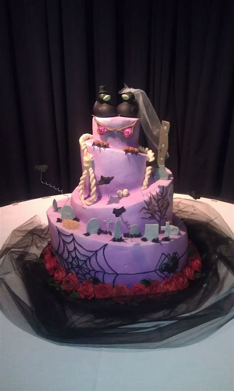 Halloween Themed Wedding Cake — Whimsical Topsy Turvy Cakes Themed