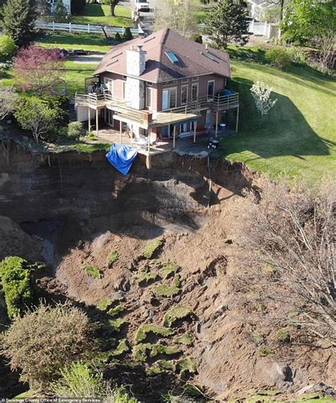 200ft Landslide Leaves New York Home Dangling Over A Cliff As A Dozen