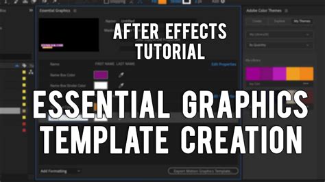 Adobe After Effects Essential Graphics Template Tutorial - YouTube