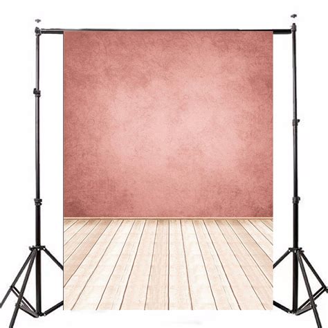 5x7ft Pink Wall Wooden Floor Photo Studio Photography