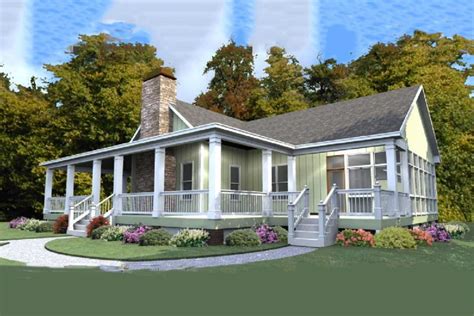 One Story House Plan With Wrap Around Porch 86229hh Architectural