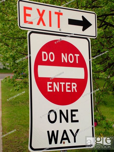 Road Signs Do Not Enter One Way Exit Sign Regulatory Signs Stock