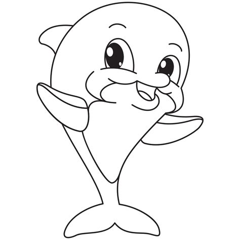 Dolphin Coloring Pages Printable Free Kids Drawing Hub