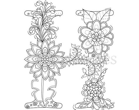 H named aitch or haitch eɪtʃ plural aitches is the eighth letter in the iso basic latin alphabet. adult coloring page - floral letters, alphabet H, hand ...
