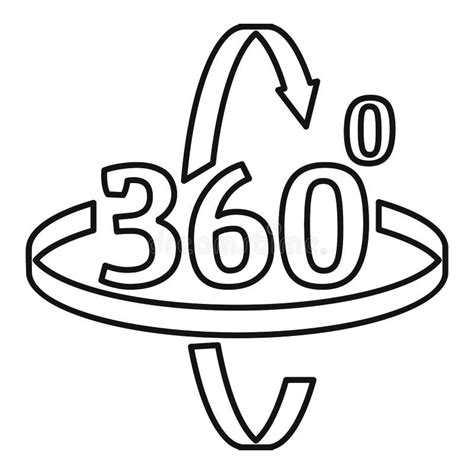 360 Degrees Rotation Line Icon Angle 360 Degrees Vector Illustration