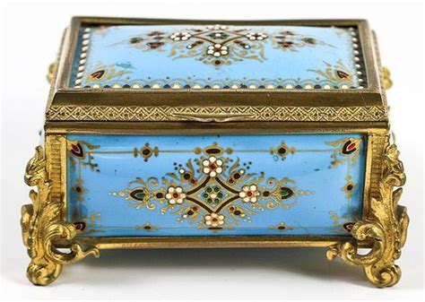 Celeste Blue Antique Tahan Paris French Kiln Fired Enamel Jewelry