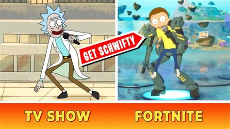 Fortnite Get Schwifty Vs Rick And Morty Get Swifty Youtube