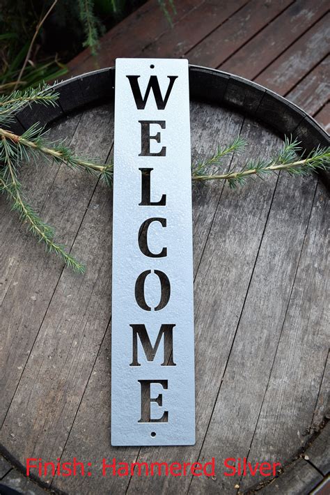 Free shipping* on all metal wall art and decor. Vertical Metal Welcome Sign | Metal Wall Art | Monogram| Metal Art|Metal Wall Decor| Custom ...