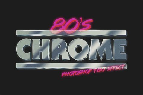 80s Chrome Photoshop Text Effect Youworkforthem
