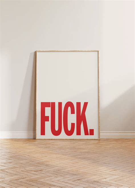 Typography Fuck Bold Text Wall Art Print By Lune Club