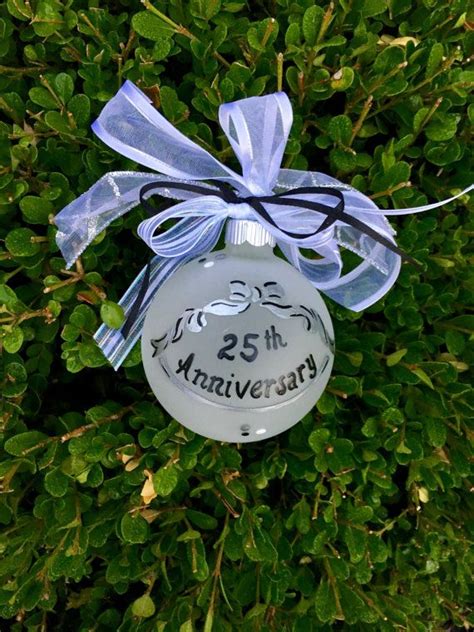Collection page for 25th wedding anniversary gifts is loaded. 25th Anniversary Ornament Personalized Hand painted Glass ...