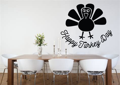 thanksgiving wall decal happy turkey day turkey decal fall etsy