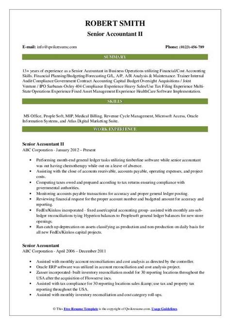 Discover the ideal resume format for your resume with this 2021 guide to choose the ideal format based on your work experience and qualifications. Senior Accountant Resume Samples | QwikResume