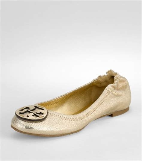 Tory Burch Vintage Metallic Reva Ballerina Flat In Gold Lyst