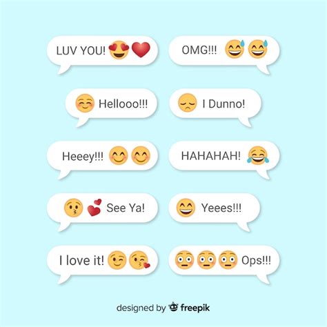 Messages With Emojis Reactions Vector Free Download