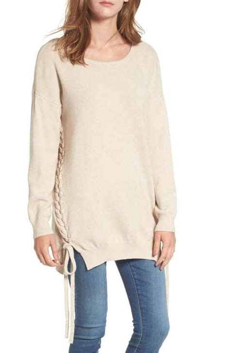 Dreamers By Debut Lace Up Tunic Sweater Sweaters Tunic Sweater Fashion