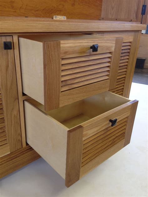 Custom Media Cabinet With Louver Doors By John Callentine Woodworking