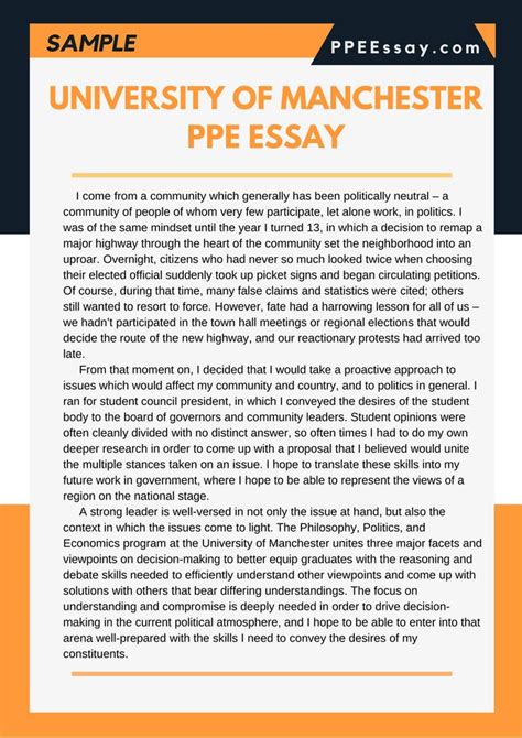 Professional University Of Manchester Ppe Essay Sample That Will Help