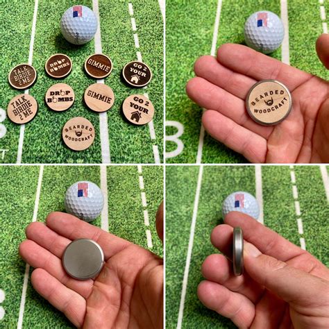Custom Stainless Steel And Wood Engraved Golf Ball Marker Etsy