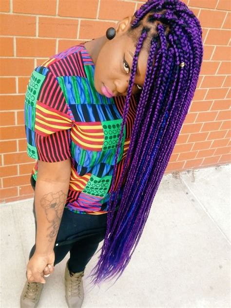 Purple Boxbraids Naturalhair Loved By Nenonatural