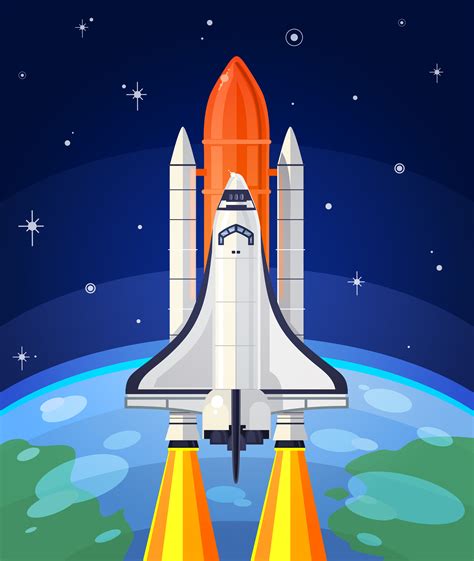 Vector Illustration Of A Space Rocket Launch Download Free Vector