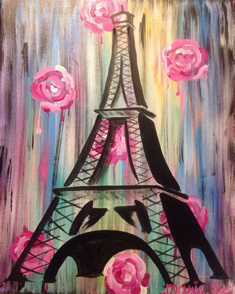 Eiffel Tower Acrylics Abstract Canvas Painting Eiffel Tower Painting