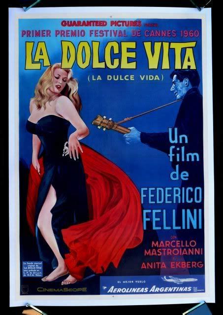 La Dolce Vita 1960 Federico Fellini Películas Vintage Póster De