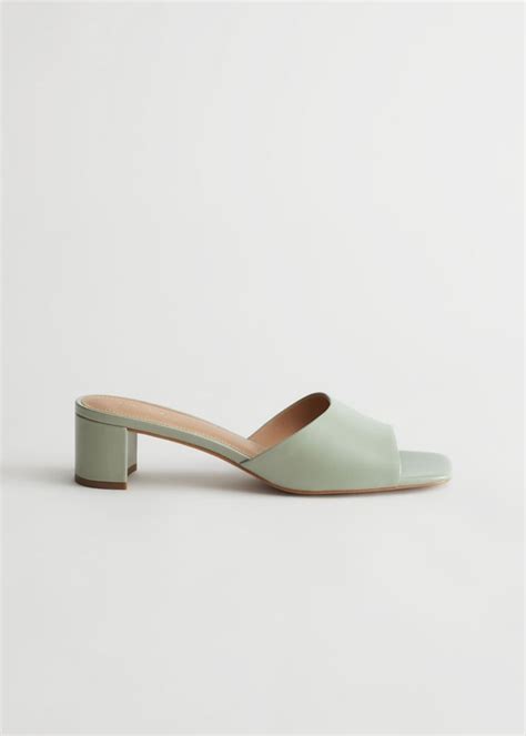 Andother Stories Heeled Leather Square Toe Sandal How To Wear The Y2k