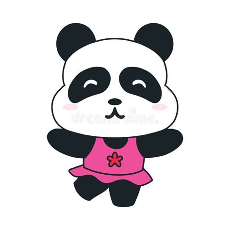 Cute Panda Dancing Cartoon Illustration Stock Vector Illustration Of