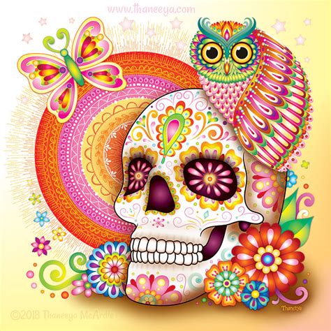 Day Of The Dead Art A Gallery Of Colorful Skull Art Celebrating Dia De