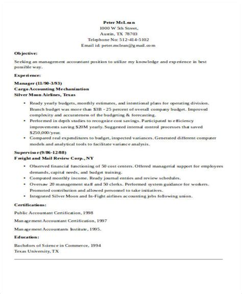 accountant resume samples  ms word pages