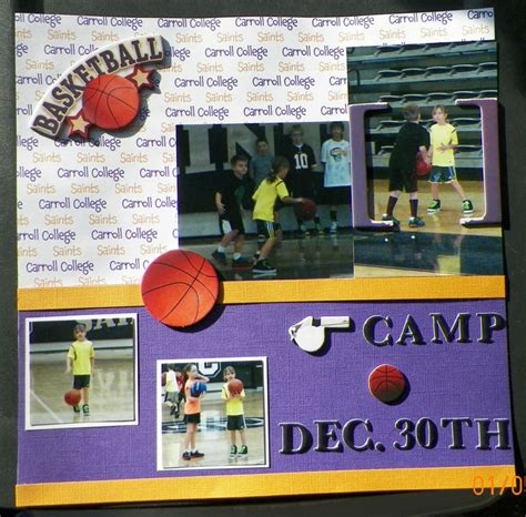 Handmade Scrapbook Layout Basketball Camp Carroll College Carroll