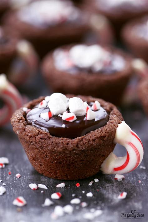 Peppermint Hot Chocolate Cookie Cups Recipe The Gunny Sack