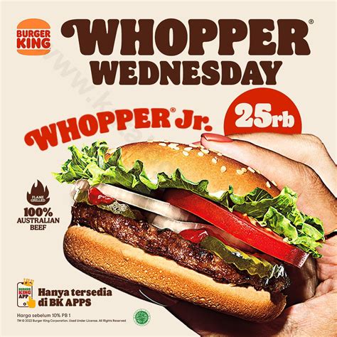 Burger King Whopper Wednesday Promo Whopper Jr Cuma Ribu