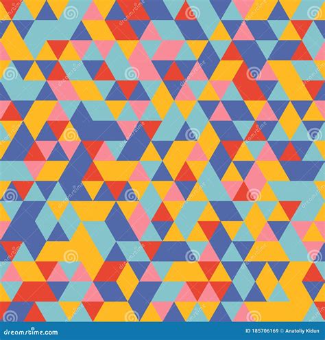 Geometric Mosaic Pattern From Colours Triangle Texture Abstract Vector
