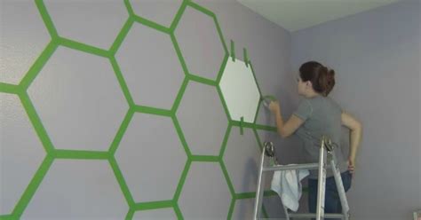 Transform Your Walls Into Something Beautiful Using Tape And A Hexagon