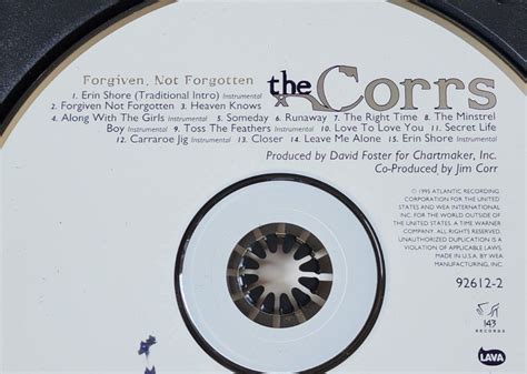 The Corrs Forgiven Not Forgotten MADE IN USA CD Hobbies Toys