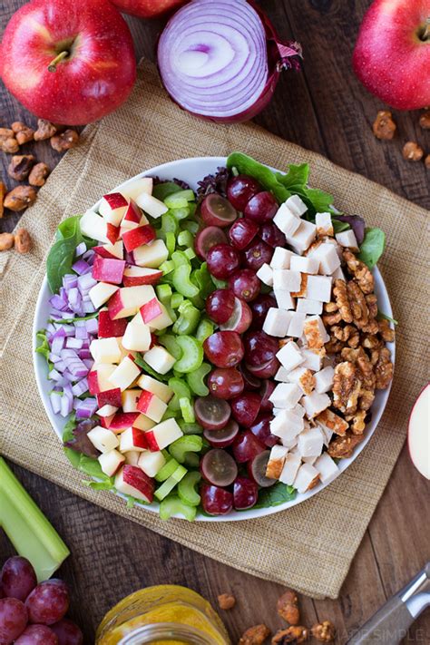 Chicken salad with apples and grapes. Chicken Apple Walnut Salad - Life Made Simple