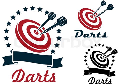 Darts Sporting Symbols And Emblems Stock Vector Colourbox